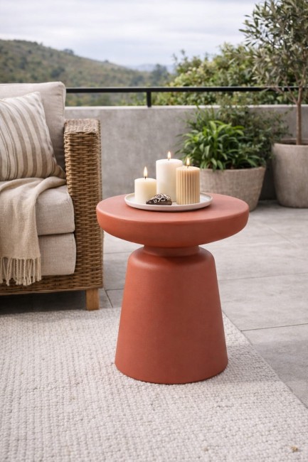 stolik kawowy, pomocniczy lub nocny czerwony