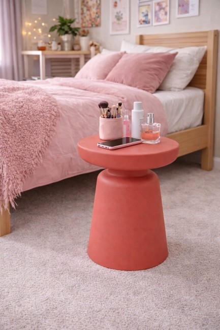stolik kawowy, pomocniczy lub nocny czerwony