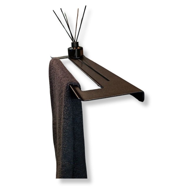 minimalistyczna półka łazienkowa czarna