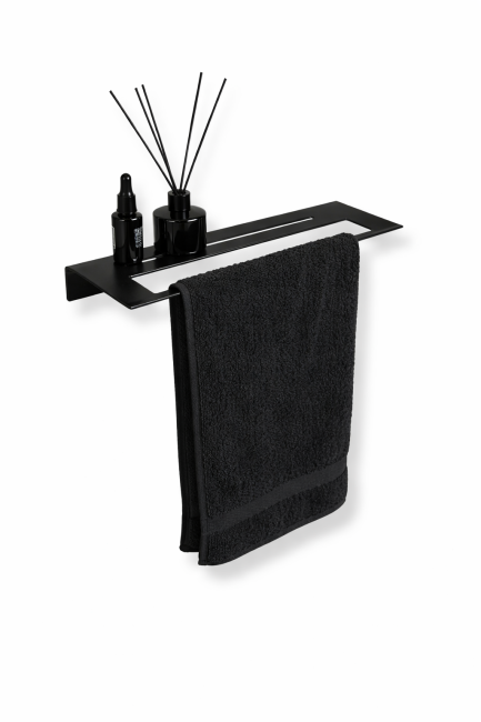 minimalistyczna półka łazienkowa czarna