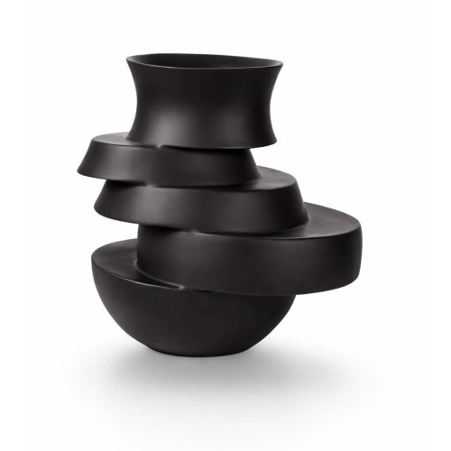 Wazon dekoracyjny Rondo Black – czarny mat (wysokość 33 cm).jpg