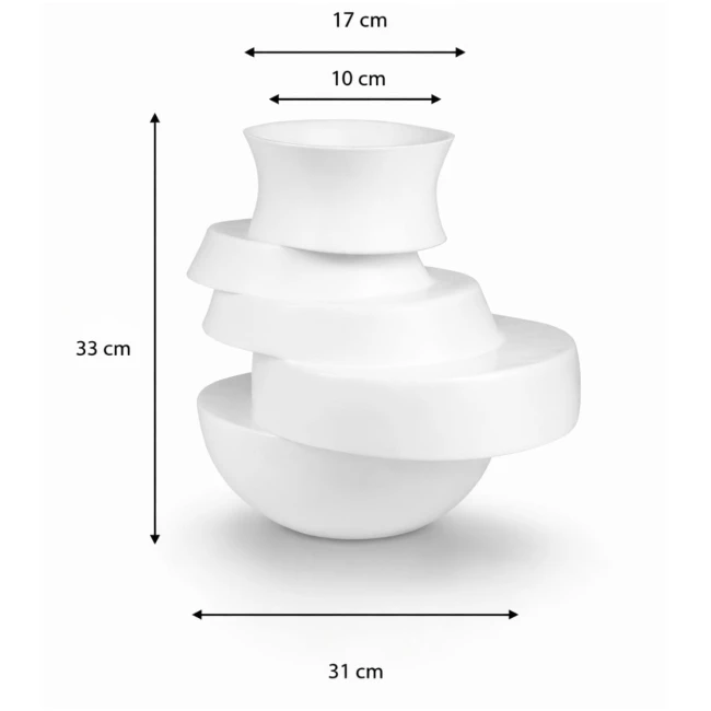 Wazon dekoracyjny Rondo – biały mat (wysokość 33 cm)