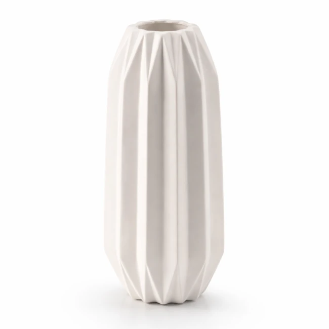 Wazon ceramiczny Riyo White L – biały mat