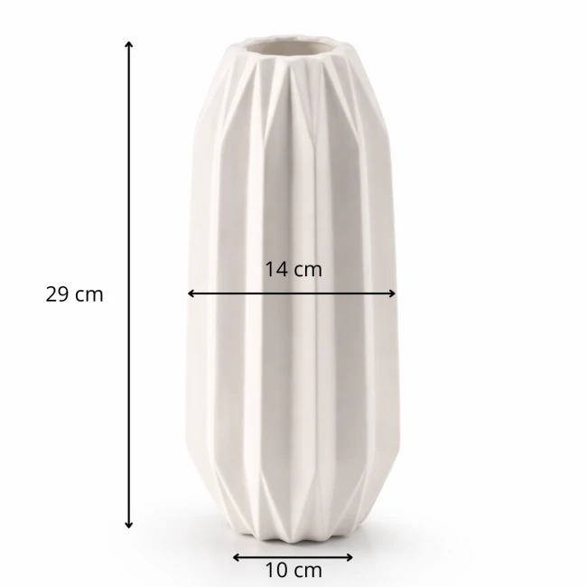 Wazon ceramiczny Riyo White L – biały mat