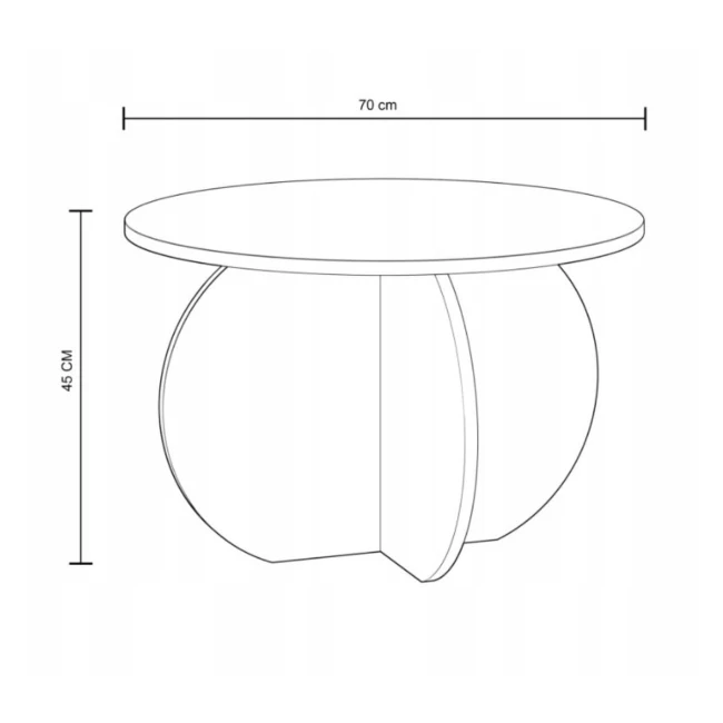 Stolik kawowy okrągły Yumi S – Dąb Artisan (70 cm)