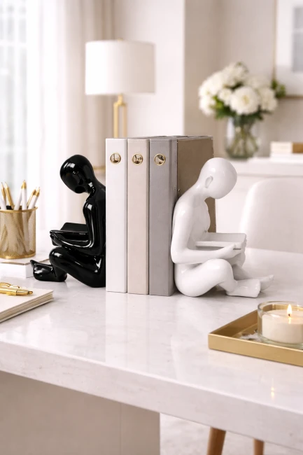 Podpórki do książek Bond – zestaw czarno-biały