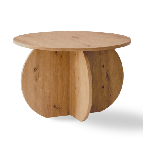 Stolik kawowy okrągły Yumi S – Dąb Artisan (70 cm)