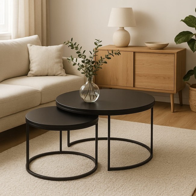 Zestaw stolików kawowych Yuo Duo Czarny