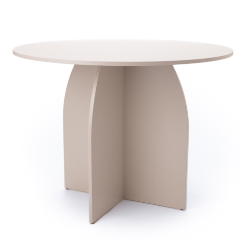 Nowoczesny okrągły stół Yumi w kolorze kaszmir do jadalni