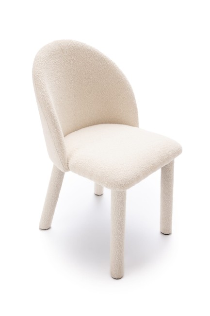 Krzesło Kawaī Bouclé biel styl nowoczesny – Nash Design