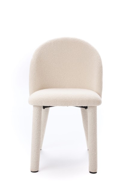 Krzesło Kawaī Bouclé biel widok z przodu – Nash Design