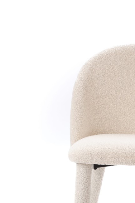 Krzesło Kawaī Bouclé biel detal siedziska – Nash Design