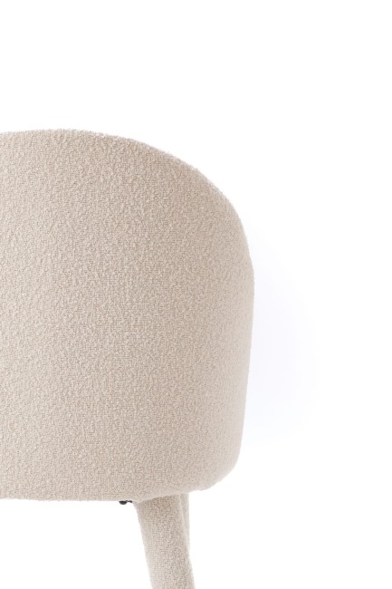 Krzesło Kawaī Bouclé biel tkanina bouclé zbliżenie – Nash Design