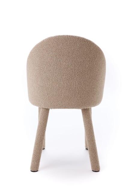 Krzesło Kawaī Bouclé khaki widok tylny – Nash Design