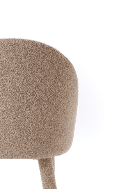 Krzesło Kawaī Bouclé khaki tkanina bouclé zbliżenie – Nash Design