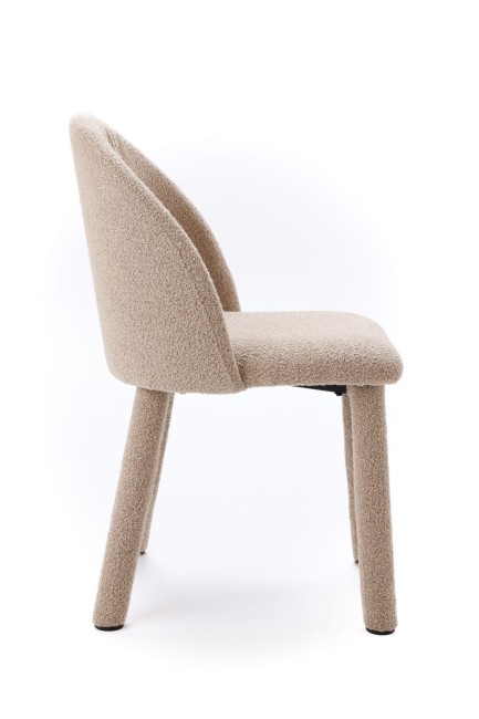 Krzesło Kawaī Bouclé khaki styl japandi salon – Nash Design